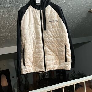 True Religion Men's Black and White Puffer Jacket